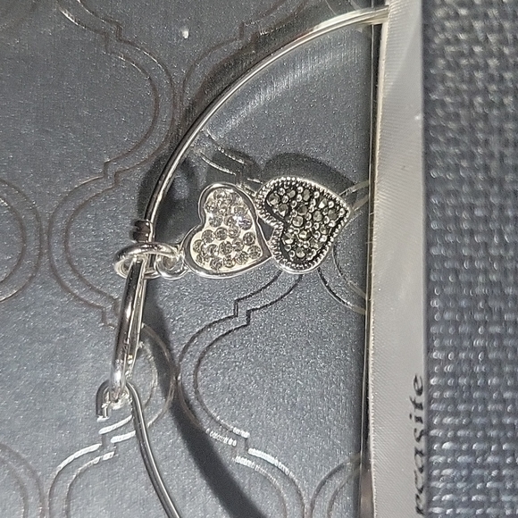 Silver bangle with Marcasite - Picture 3 of 5